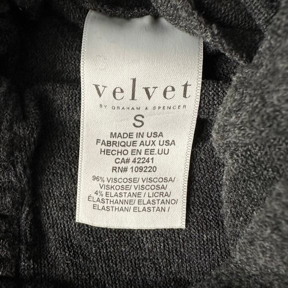 Velvet by Graham & Spencer Harper Cozy Soft Puff Sleeve Charcoal Jumpsuit S - Picture 6 of 11